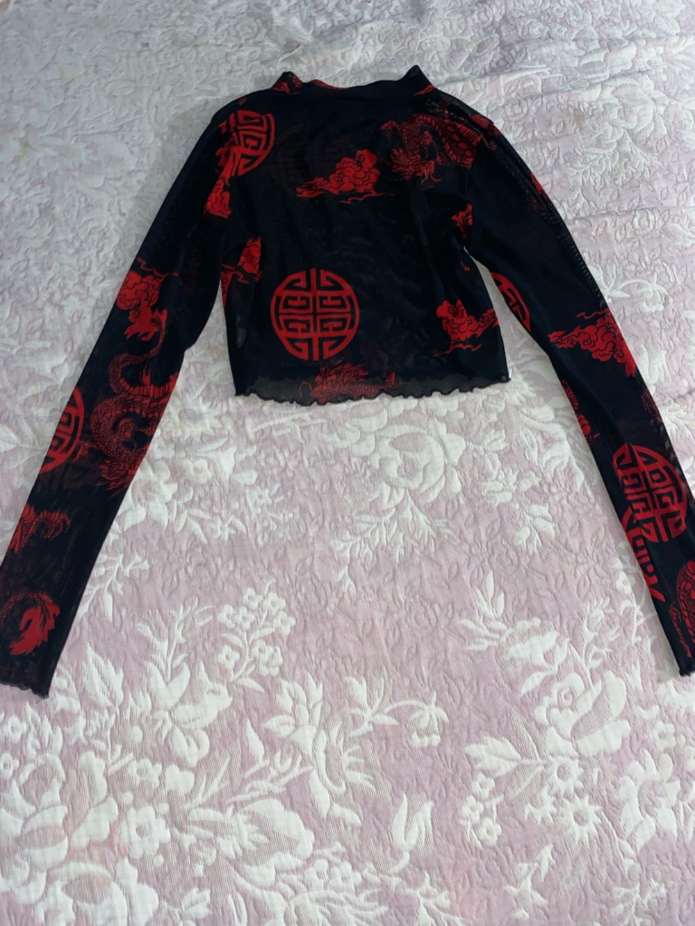 Red and Black Dragon Print Two-Piece Set - Picture 2 of 5